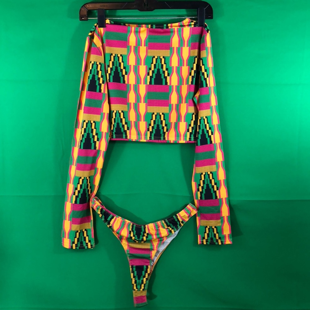 Two piece set long sleeve bikini